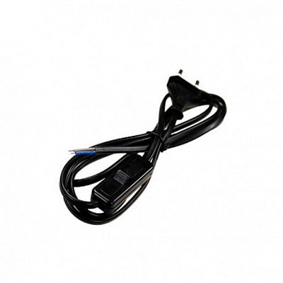 Feron Сетевой шнур с выключателем, 230V 1.9м черный, KF-HK-1