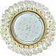 Ecola GX53 H4 Glass прозрачный, золото Светильник круглый с хрусталиками