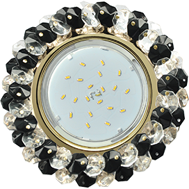 Ecola GX53 H4 Glass прозрачный, черный, золото Светильник круглый с хрусталиками