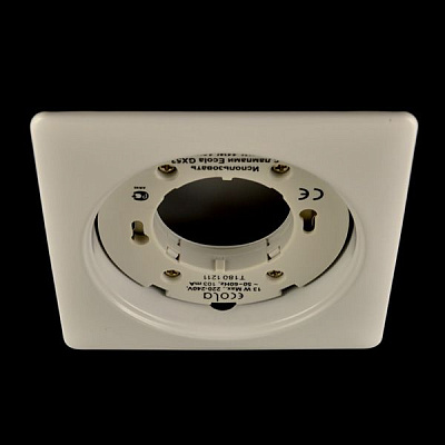 Ecola GX53 H4 Square белый Светильник квадратный