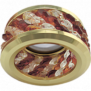Я Ecola MR16 DL1655 GU5.3 Glass Кругл. с хрус. и ободо. Прозр. и Янтарь/Золото, FA1655EFF (10) СНЯЛИ