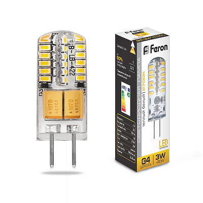 Feron LB-422 3W 12V G4 4000K 11x38mm Лампа светодиодная 