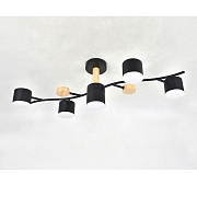 LINVEL MS 1202/5 Вустер Чёрный/дерево 5*GX53 max.11W Светильник потолочный