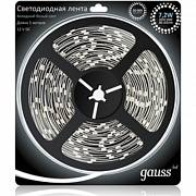 Gauss LED 5050/30-SMD 7.2W 12V DC холодный белый Лента светодиодная (блистер 5м)