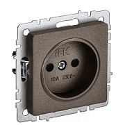 Розетка без з/к с з/ш (темная бронза) BR-R13-10-K45