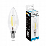 Feron Свеча  LB-66 (7W) 230V E14 6400K филамент C35