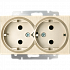 Werkel W1172010 Розетка двойная с заземлением  (шампань рифленый)