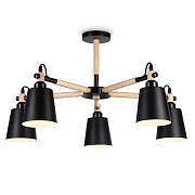 Ambrella Люстра TR82211/5 BK/LW черный/светлое дерево E27/5 max 40W D780*430