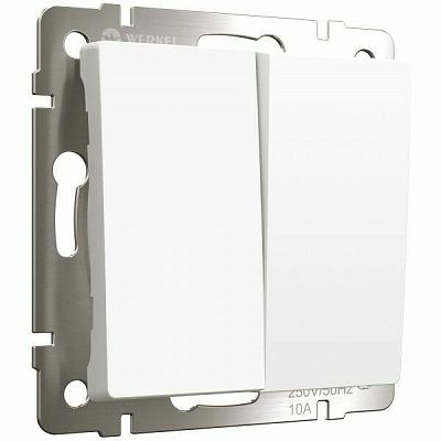 Werkel W1122061 Выключатель двухклавишный проходной (белый матовый)