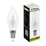 Свеча LED 9W E14 4000K LB-73 Feron матовая филамент