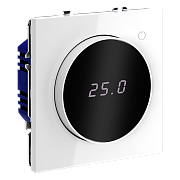 VOLTUM Терморегулятор электронный S70 с индикацией и датчиком, для теплого пола, (белый глянцевый)