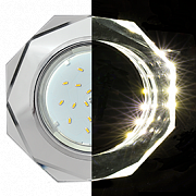 Ecola GX53 H4 Glass LD5312 8-угольник с прямыми гранями с подсв. хром-хром (зерк, SM538AECH(30)