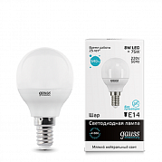 Gauss LED Elementary Globe 8W E14 4100K Лампа светодиодная