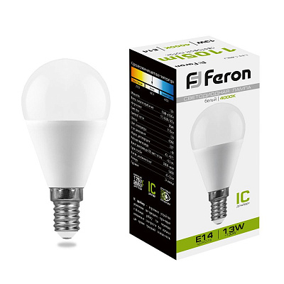 Feron globe LED 13W E14 4000K G45 LB-950 Светодиодная лампа