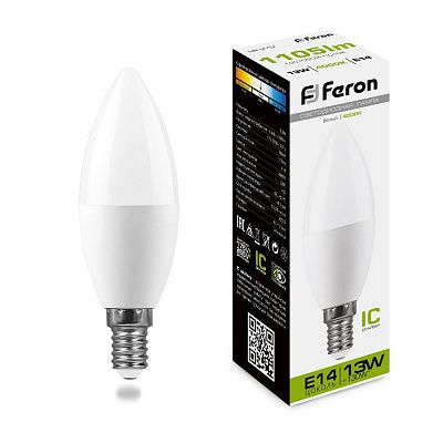 Feron Свеча LED 13W Е14 4000К LB-970 Лампа светодиодная