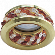 A Ecola MR16 DL1656 GU5.3 Glass Круглый с хруст. и обод. Прозрачный и Янтарь/Золото, FA1656EFF
