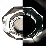 Ecola MR16 LD1652 GU5.3 Glass с подсветкой 8-угольник Хром/Хром  Ecola MR16 LD1652 GU5.3 Glass Стекло с подсветкой 8-угольник с прямыми гранями Хром / Хром 25x90 (кd74)  [SC1652EFF.]