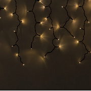 Гирлянда уличная «Бахрома» SIC-120WW, 3.0*0.7м, 120 ламп, тепл.бел., IP60,черн.шн.1.5м