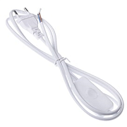 Шнур 2м с выключателем и плоской вилкой Белый