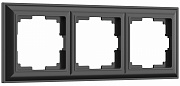 Рамка на 3 поста (черный матовый) Fiore W0032208 нов.