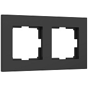 Рамка на 2 поста Slab (черный матовый) W0022908 Abc
