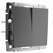 Werkel W1120004 Выключатель двухклавишный (графит рифленый)