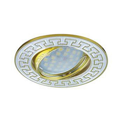 Ecola MR16 DL111 GU5.3 хром/сатин-золото Светильник с античным рисунком