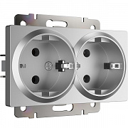 Werkel W1172006 Розетка двойная с заземлением (серебряный)