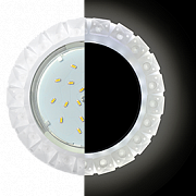 Ecola GX53 H4 LD5361 Glass Круг с крупными матовыми стразами Конус с подсветкой/фон мат./центр.часть хром Светильник
