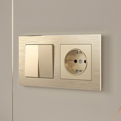 Werkel Aluminium W0021711 Рамка на 2 поста (шампань алюминий)