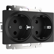 Werkel W1172008 Розетка двойная с заземлением (черный матовый)