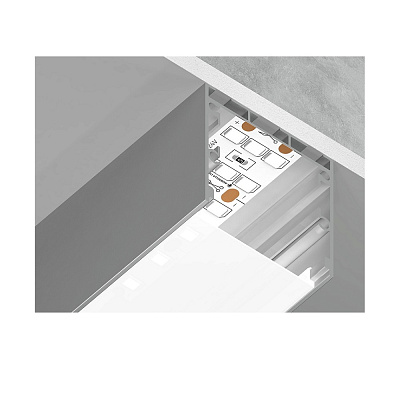 Ambrella Алюминиевый профиль накладной/подвесной 35*35 для светодиодной ленты до 26мм