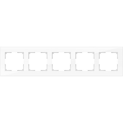 Werkel Favorit WL01-Frame-05  Рамка на 5 постов (белый,стекло)
