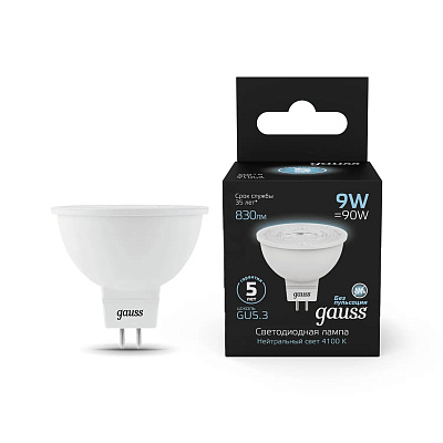 MR16 LED 9.0W GU5.3 4100K Gauss