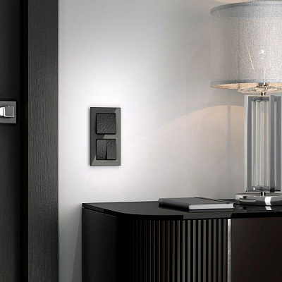 Werkel W1220008 Выключатель двухклавишный Hammer (черный)