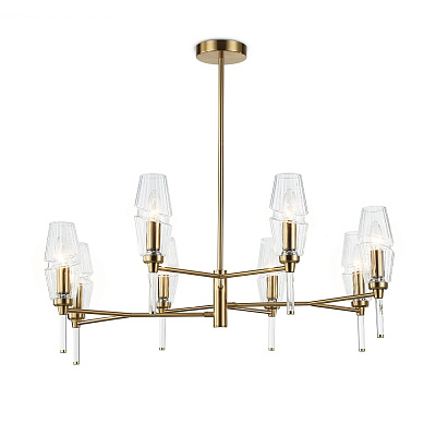 Ambrella LH55202/8 BS/CL латунь/прозрачный E14*8 max 40W Люстра
