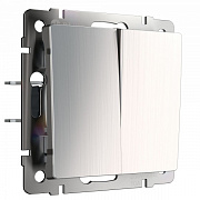 Werkel W1120002 Выключатель двухклавишный (глянцевый никель)