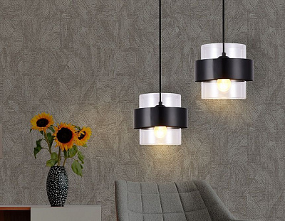 Ambrella TR3646 BK/CL черный/прозрачный E27 max 40W Подвес