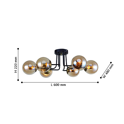 Люстра 2344-6U L600xW480xH220, 6xE14x40W Favourite