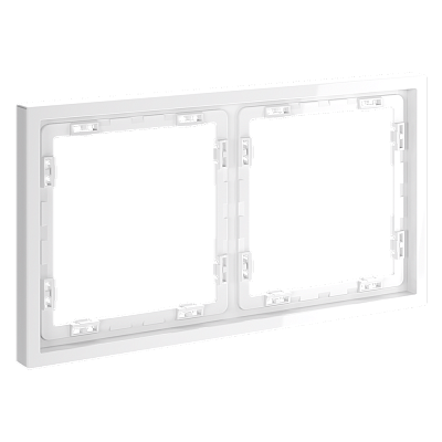 VOLTUM Рамка пластиковая S70 на 2 поста, (белый глянцевый)