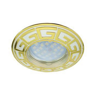 Ecola MR16 DL110А GU5.3 хром/сатин-золото Светильник с античным рисунком
