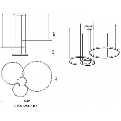Kink Light 08223,33P(4000K) Подвес димм. Тор мат.золото d80+60+40 (4000К)