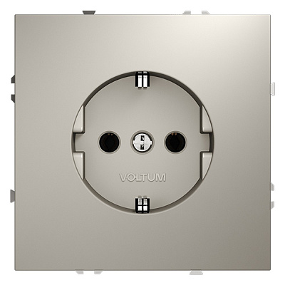 VOLTUM Розетка встраиваемая S70 с заземлением 16А, (кашемир)