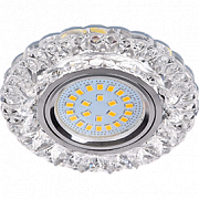 Ecola MR16 LD7009 GU5.3 искристый с подсветкой "Кристалл" Прозрачный/Хром Светильник Ecola MR16 LD7009 GU5.3 Светильник встр. искристый с подсветкой "Кристалл" Прозрачный / Хром 30x95  [FT16CCEFB.]