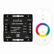 Ecola LED strip RGB RF controller 24A 288W 12V (576W 24V) Контроллер с кольцевым сенсорным белым радиопультом