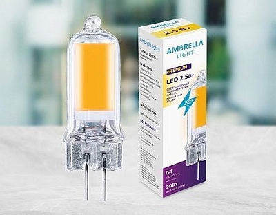 Ambrella Filament LED G4 2,5W 3000K (20W) 220-230V Лампа светодиодная