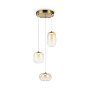 Ambrella Светильник светодиодный подвесной LH11105/3  BS/TI латунь/янтарь 12W 3000K D350*1505