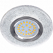 Ecola MR16 LD7069 GU5.3 искристый с подсветкой "Модерн" Прозрачный/Хром Светильник