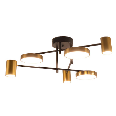 Kink Light 07645-6D,19(20) Люстра дим. Рапис черный/бронза w66*63 Led 3*12W+3*16W (3000-6000K) с пду