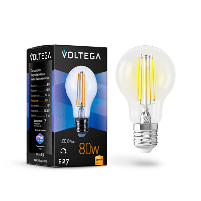 Светодиодная лампа Crystal A60 8W 2800K E27 DIM